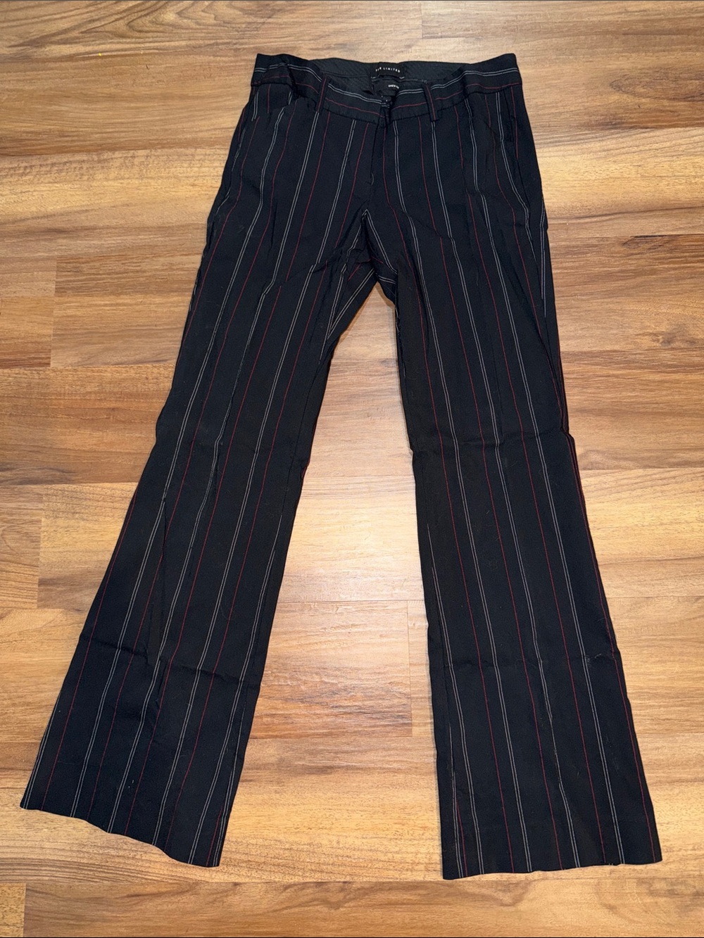 The Limited Drew Fit Black Pants with Red Pinstripes size 4